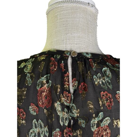 Veronica Beard Robin Silk Blend Jacquard Dress Women's 8 Gold Metallic Holiday - Picture 8 of 12